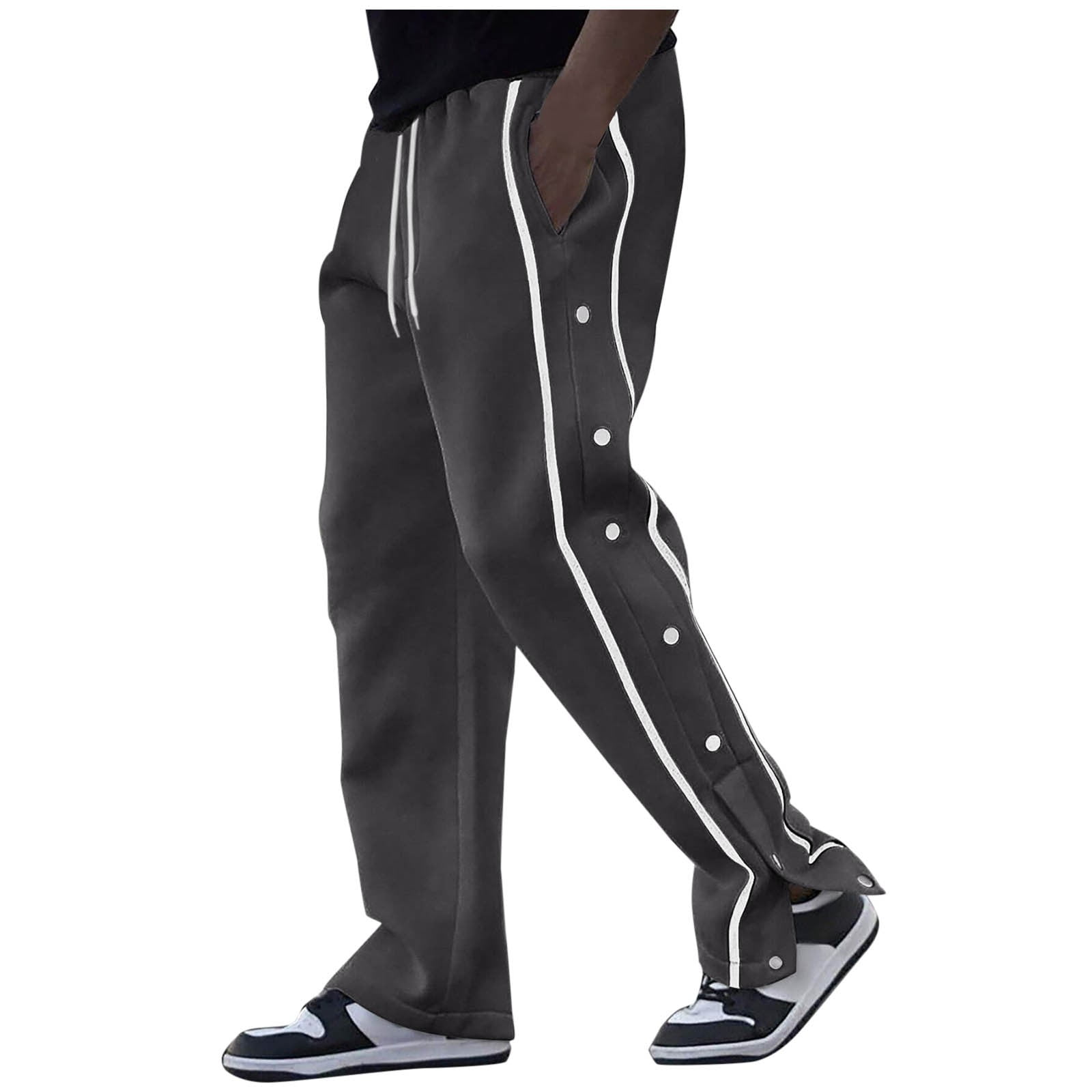 BAON】[unisex] Merge Line Snap Button Track Wide Pants
