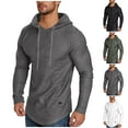 thumbnail image 1 of BXINGOHAI Men's Thin Hooded Upf 50+ Sun Protection T Shirts Long Sleeve Athletic Fishing Shirts Gray,S, 1 of 6