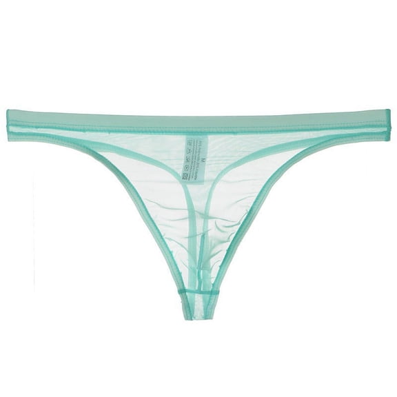 BXINGOHAI Men's Thong Mesh Comfortable Sweat-Absorbing-Thin Underwear Underpants Light Blue,L