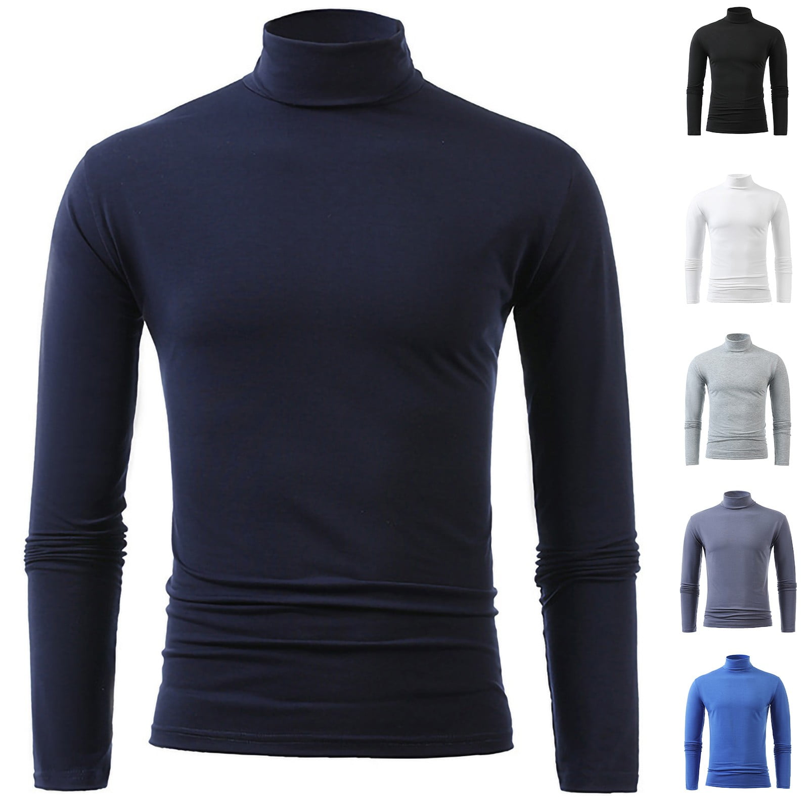 BXINGOHAI Men's Turtleneck Shirts, Long Sleeve Pullover Sweaters Mock ...