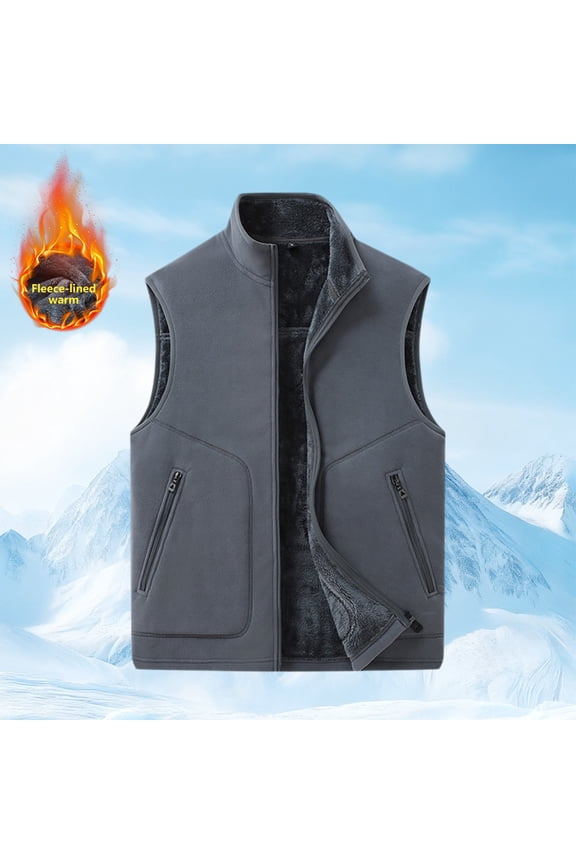 Men's Vest Outerwear,Vest for men,Full Zip Fleece Lined Light Softshell Windproof Sleeveless Jacket for Hiking Golf Gray 4XL