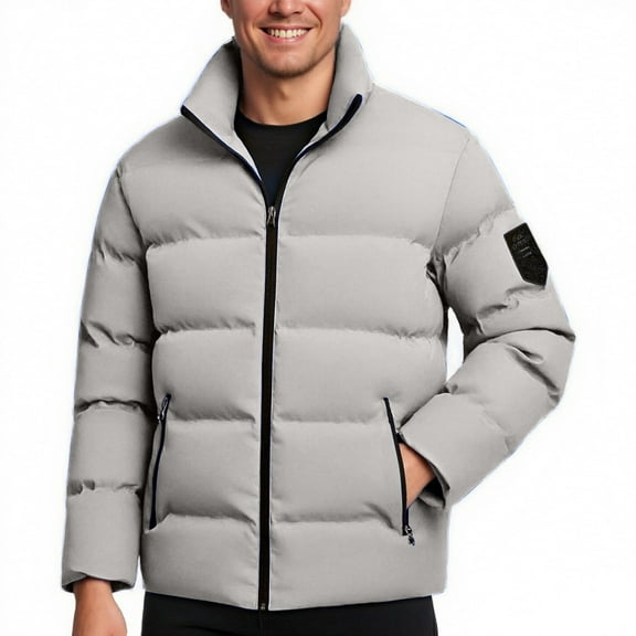 BXINGOHAI Men's Winter Puffer Jacket Down, Thick Down Jacket Khaki 3XL