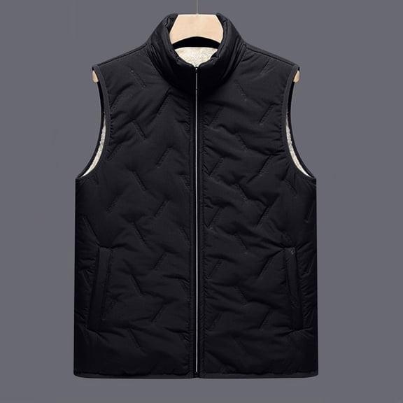 BXINGOHAI Men's Winter Warm Outdoor Padded Puffer Vest Thick Fleece Lined Sleeveless Jacket