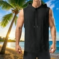 thumbnail image 1 of BXINGOHAI Men's Workout Hooded Tank Tops Sleeveless Gym Muscle Hoodies Sleeveless Lightweight Summer T Shirts Today Black,L, 1 of 6