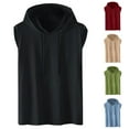 thumbnail image 1 of BXINGOHAI Men's Workout Hooded Tank Tops Sports Training Sleeveless Gym Hoodies Fitness Bodybuilding Cut Off Muscle Shirts Today Sales Wine,2XL, 1 of 6