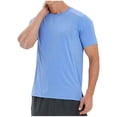 thumbnail image 1 of BXINGOHAI Men's Workout Running Shirts, Slim Fit T-Shirts, Sports Gym Athletic Short Sleeve Shirts Today Light Blue,M, 1 of 5