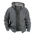 thumbnail image 1 of BXINGOHAI Men's Zip Up Hoodie Heavyweight Winter Sweatshirt Fleece Sherpa Lined Warm Jacket Big and Tall Hooded Sweatshirts with Pockets Today Dark Gray,XXXXXL, 1 of 5