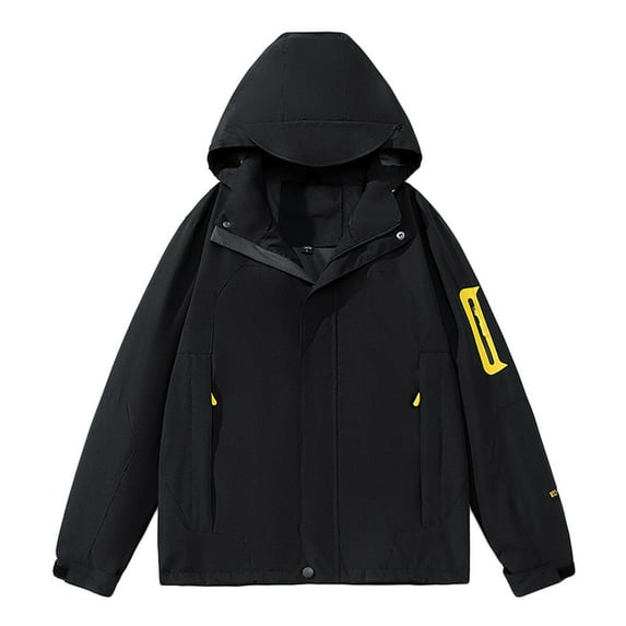 BXINGOHAI Men's Zip Pockets Hoodie Jackets Full Zip Long Sleeve Windbreaker Jacket Sun Protection Coats Outdoor Running Workout Outwear Today Black,XL