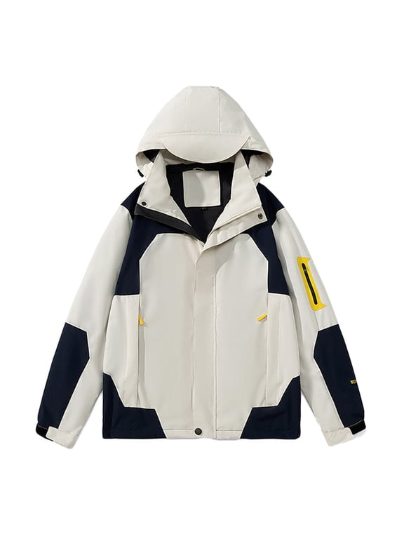 Men's Zip Pockets Hoodie Jackets Full Zip Long Sleeve Windbreaker Jacket Sun Protection Coats Outdoor Running Workout Outwear Today White,XXL