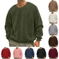 thumbnail image 1 of BXINGOHAI Men's casual Crewneck Sweatshirt Thick Loose fit Soft Basic Pullover Sweatshirt Today Army Green,4XL, 1 of 5