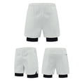 thumbnail image 1 of BXINGOHAI Mens 2 in 1 Running Shorts Gym Workout Quick Dry Athletic Training Liner Ligheweight with Zipper Pocket White,2XL, 1 of 7