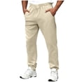 thumbnail image 1 of BXINGOHAI Mens Baggy Sweatpants Wide Leg Lounge Pants with Pockets, Loose Fit Cotton Sweat Pants for Men Casual Beige,XL, 1 of 6