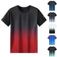 thumbnail image 1 of BXINGOHAI Mens Big and Tall T-Shirt Contrast Color Tee Gradient Short-Sleeve Tops Big and Tall Green,L, 1 of 4