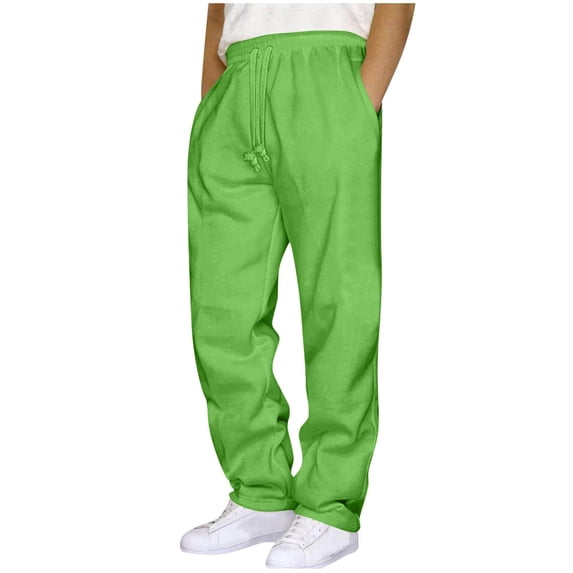 BXINGOHAI Mens Cargo Sweatpants Open Bottom Sweat Pants for Men Loose Fit Joggers Sweatpants Lounge Pants with Pockets Green,4XL