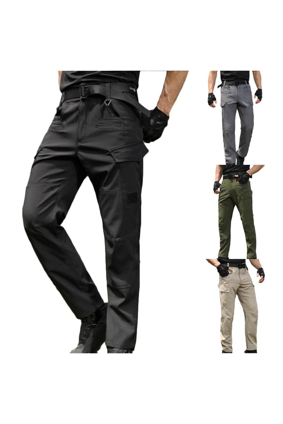 Mens Cargo Tactical Pants with Pockets Work Hiking Lightweight Ripstop Military Pants Black M