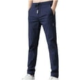 thumbnail image 1 of BXINGOHAI Mens Casual Stretchy Pants Breathable Elastic Waistband Workout Pants With Pockets Athletic Jogger Pants 2025 Fall Winter Basic Solid Pants Navy,XXXXXL, 1 of 3