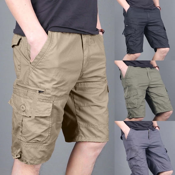 BXINGOHAI Mens Casual Sweat Cargo Cotton Shorts Drawstring Elastic Waist Athletic Workout Gym Jogger Shorts with Pockets Army Green,4XL