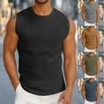 thumbnail image 1 of BXINGOHAI Mens Casual Tank Tops Ribbed Knit Sleeveless Shirt Lightweight Tee Summer Muscle T-Shirts Today Sales Army Green,L, 1 of 6
