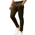 thumbnail image 1 of BXINGOHAI Mens Chinos Pants Business Casual Resistant Pants Comfy Elastic Waistband Workout Pants With Pockets Solid Pants For Fall Winter Today Sales Coffee,L, 1 of 6