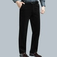 thumbnail image 1 of BXINGOHAI Mens Corduroy Straight Leg Pants Long Solid Elastic Waist Casual Pants Loose Fit Going Out Pants with Pockets Today Sales Coffee,S, 1 of 4