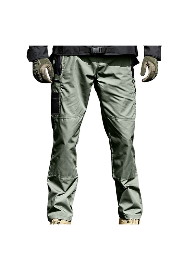 Mens Cotton Cargo Pants Drawstring Breathable Work Pants Outdoor Military Tactical Pants Athletic Hiking Workout Pants With Multiple Pocket Green,M