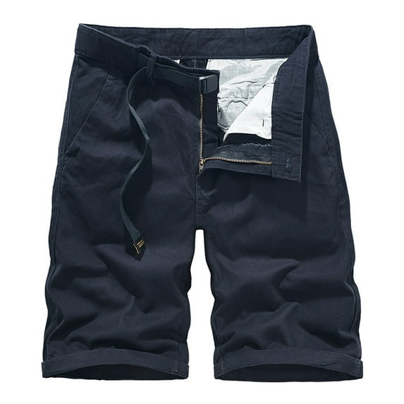 BXINGOHAI Mens Cotton Cargo Shorts Breathable Solid Work Shorts Athletic Running Hiking Workout Shorts With Pockets Fall Savings Dark Blue,XXXL