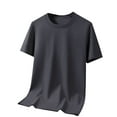 thumbnail image 1 of BXINGOHAI Mens Crew Neck T Shirt Short Sleeve Casual Summer Basic Tee Muscle Slim Fit Workout T-Shirt Dark Gray,2XL, 1 of 6