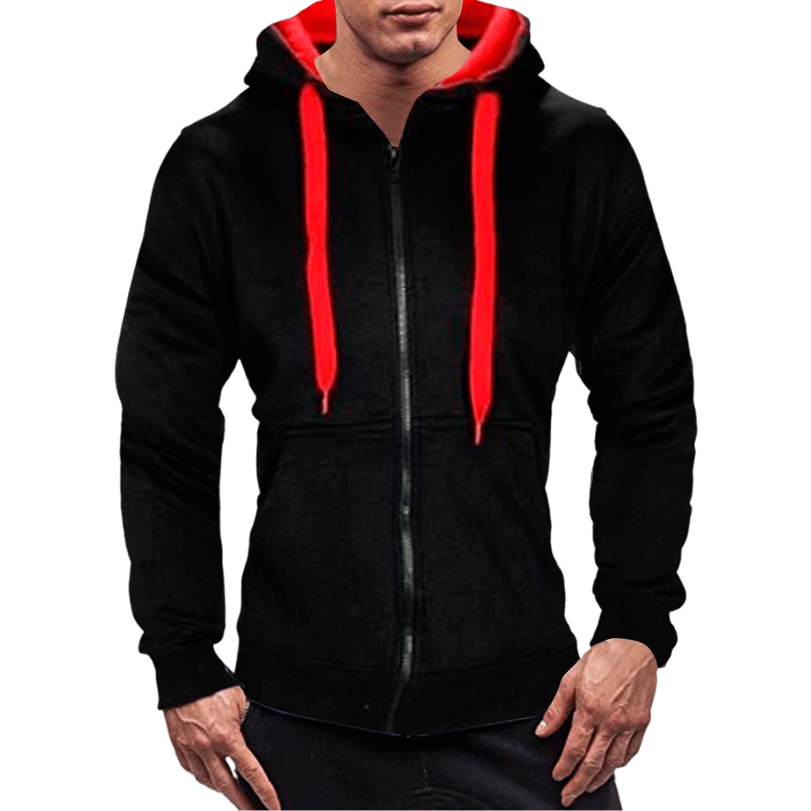 Cropped Drawstring Pullover Sweatshirt-Black