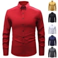 thumbnail image 1 of BXINGOHAI Mens Dress Shirts Long Sleeve Dress Shirts for Men Button Down Shirt Dress Shirts Gray 3XL, 1 of 6