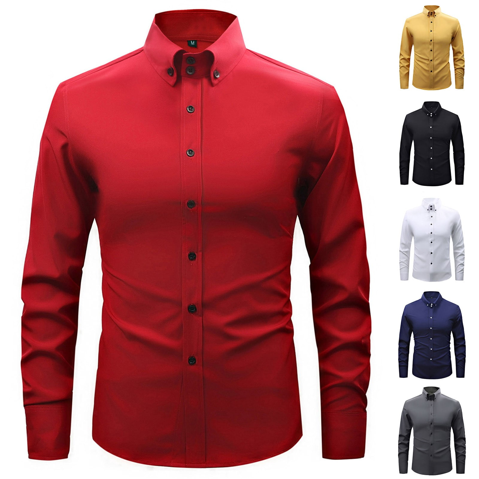 BXINGOHAI Mens Dress Shirts Long Sleeve Dress Shirts for Men Button ...