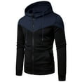 thumbnail image 1 of BXINGOHAI Men's Casual Hooded Sweatshirts Thin Fleece Long Sleeve Hoodies Sweatshirt Full Zip Pullover Tops 2024 Athletic Workout Shirts With Kangaroo Pocket Drawstring Today Sales Navy,XL, 1 of 2