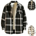 thumbnail image 1 of BXINGOHAI Mens Flannel Shirts Jackets Casual Shackets Button Down Long Sleeve Plaid Shirt Lightweight Jackets with Pockets Today Sales Black,2XL, 1 of 6