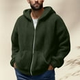 thumbnail image 1 of BXINGOHAI Mens Fuzzy Sherpa Hoodie Pullover Sweatshirts Loose Cozy Pocket Long Sleeve Winter Hooded Outwear Army Green 3XL, 1 of 5