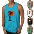 thumbnail image 1 of BXINGOHAI Mens Graphic Tank Tops Crewneck Gym Muscle Beach Hawaii Sleeveless Shirts Today Sky Blue,S, 1 of 6