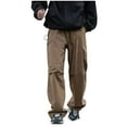 BXINGOHAI Mens Hiking Cargo Pants Casual Drawstring Workout Pants Solid