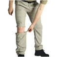 thumbnail image 1 of BXINGOHAI Mens Hiking Convertible Pants Nylon Solid Lightweight Cargo Pants Quick Drying Work Pants With Pocket Outdoor Fishing Tactical Pants Today Deals Khaki,S, 1 of 5
