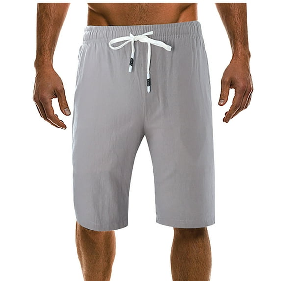 BXINGOHAI Mens Khaki Short $15 & Under Men's Cargo Shorts Plus Size Big and Tall Cargo Shorts Multi-Pockets Relaxed Summer Drawstring Beach Shorts Pants Gray,L