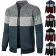 thumbnail image 1 of BXINGOHAI Mens Knit Sweater, Full Zip Fleece Cardigan Sweaters Casual Fit Knit Hooded Men Sweater Jacket Sale Black,L, 1 of 4