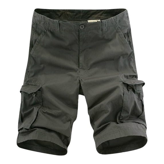 BXINGOHAI Mens Lightweight Paja Shorts Men's Outdoor Hiking Shorts Travel Cargo Shorts Tactical Golf Fishing Shorts with Zipper Pockets Gray,L