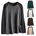 thumbnail image 1 of BXINGOHAI Mens Long Sleeve Basic Shirts Pj Tops Casual Crewneck Comfort Tee Shirt Dark Gray,M, 1 of 6