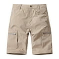 thumbnail image 1 of BXINGOHAI Mens Outdoor Casual Waist Lightweight Fishing Hiking Shorts Khaki,2XL, 1 of 6