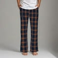 thumbnail image 1 of BXINGOHAI Mens Pajamas Pants Plaid Casual Pants Pants Elastic Waist Trousers Lightweight Comfy Homewear Pants with Pockets Orange,L, 1 of 1