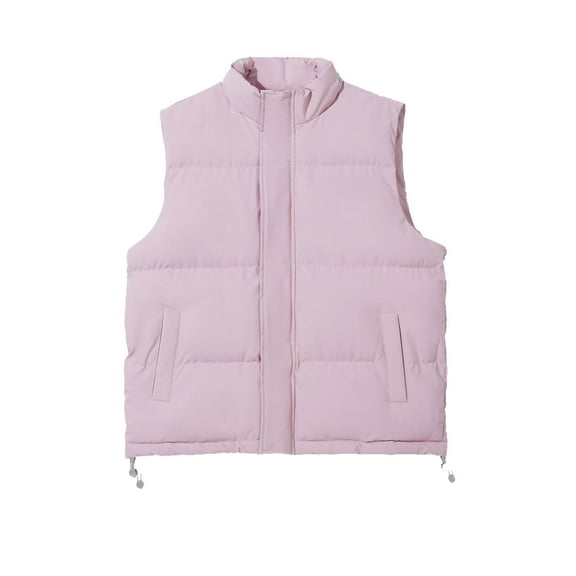 BXINGOHAI Mens Puffer Vest - Full Zip Midweight Thick Insulated Sleeveless Jacket for Men - Outdoor Quilted Puffer Winter Vest Pink M