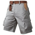 thumbnail image 1 of BXINGOHAI Mens Running Shorts 9 Inch Cargo Shorts for Men 2025 Trendy Multi Pocket Cotton Tooling Shorts Casual Summer Beach Shorts Athletic Shorts Gray,M, 1 of 3
