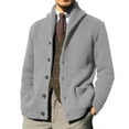 thumbnail image 1 of BXINGOHAI Mens Shawl Neck Cardigan Sweater Cable Knit Button Up Closure with Pockets Winter Sweaters Outerwear Gray M, 1 of 6