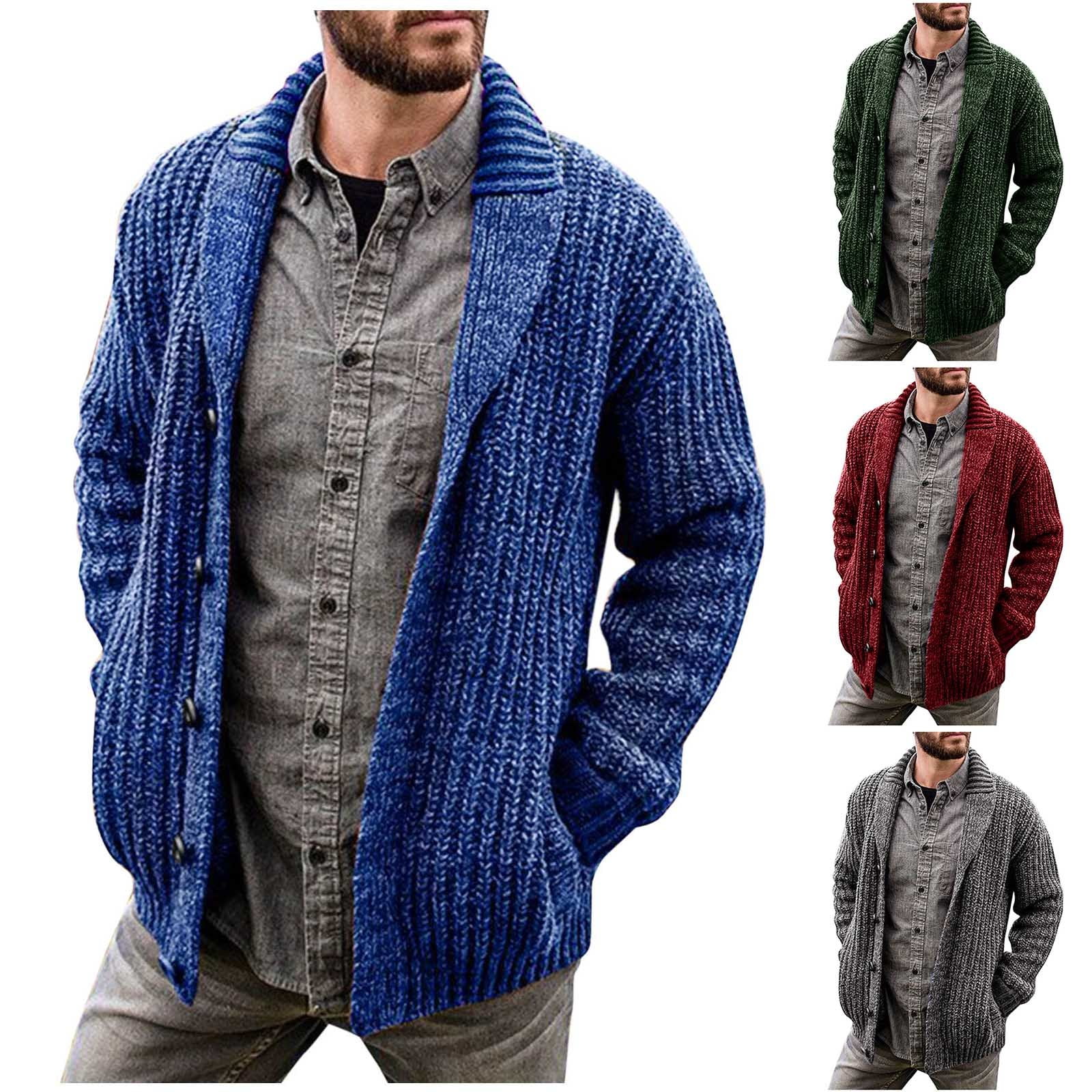 Mens Sherpa Lined Jacket Ryannology Mens Shawl Neck Cardigan Sweater - View #3