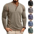 thumbnail image 1 of BXINGOHAI Mens Shirts Long Sleeve Casual Classic Henley Cotton T-Shirts Lightweight Button Tee Shirts Black M, 1 of 7