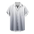 thumbnail image 1 of BXINGOHAI Mens Short Sleeve Shirt Casual Summer Beach Button Down Shirts Button Down Hawaiian Shirts Tops Summer Holiday Beach Shirt Gray,5XL, 1 of 4