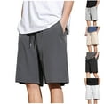 thumbnail image 1 of BXINGOHAI Mens Shorts Drawstring Athletic Vacation Elastic Waist Summer Shorts for Men Lightweight Casual Trendy Shorts Gray,M, 1 of 6