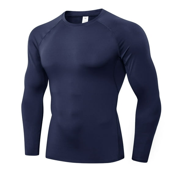 BXINGOHAI Mens Sport Sweatshirt Quick Dry Pullover Shirts Crewneck Fitness Long Sleeve Tops Lightweight Basic Solid Crewneck Sweatshirts For Workout Today Sales Navy,XXL